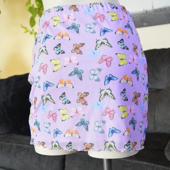 Y2K Forever 21 Retro 90's Butterfly Micro Mini Skirt Spring - Picture 4 of 4